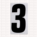 #3 BLACK STICK ON NUMBER