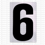 #6 BLACK STICK ON NUMBER