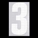 #3 WHITE STICK ON NUMBER