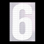 #6 WHITE STICK ON NUMBER