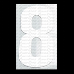 #8 WHITE STICK ON NUMBER