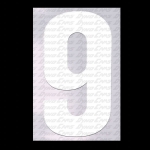 #9 WHITE STICK ON NUMBER